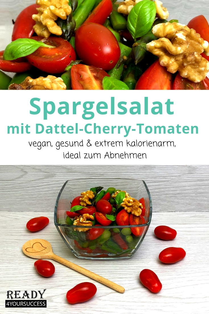 Heiße Verkaufszahlen im Versandhandel Spargelsalat mit Dattel-Cherry-Tomaten - ready4yourtopfigure